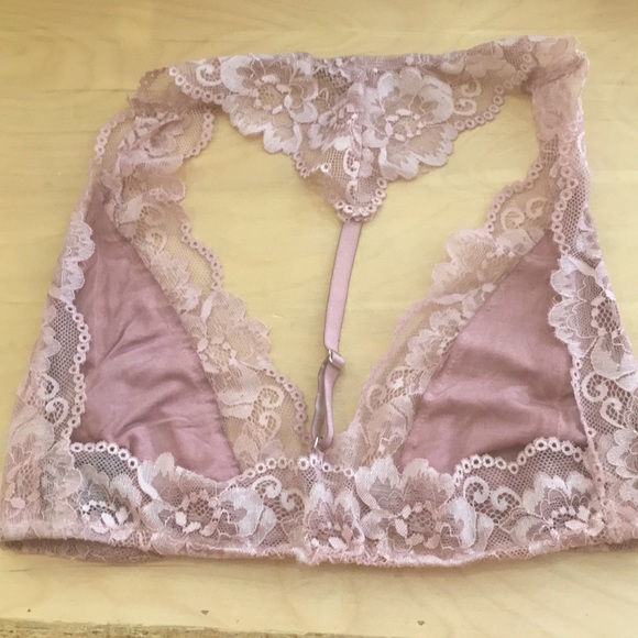 Halter Lace Trim Bralette - Picture 2 of 2